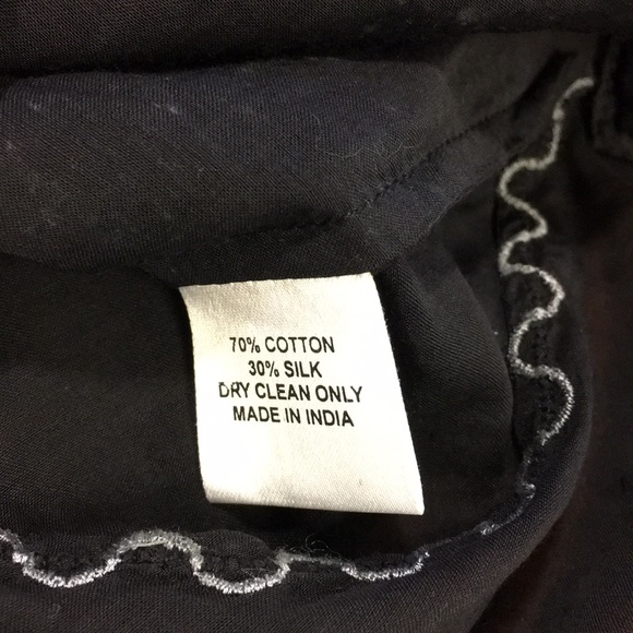 Saivana Black Cotton Silk Dress kaftan - Picture 4 of 8